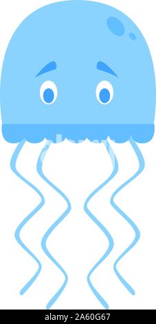 Cute cartoon jellyfish vector illustration Stock Vector