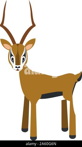 Cute cartoon impala vector illustration Stock Vector