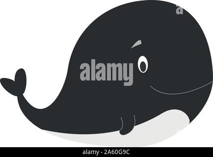 Cute cartoon killer whale vector illustration Stock Vector