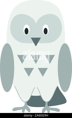 Cute cartoon snowy owl vector illustration Stock Vector