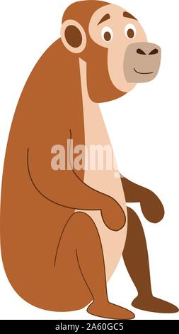 Cute cartoon monkey vector illustration Stock Vector