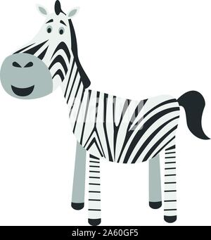 Cute cartoon zebra vector illustration Stock Vector