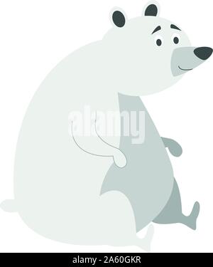 Cute cartoon polar bear vector illustration Stock Vector