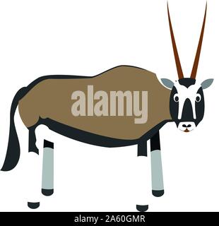 Cute cartoon oryx gazelle vector illustration Stock Vector