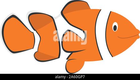 Cute cartoon clownfish vector illustration Stock Vector