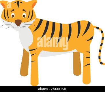 Cute cartoon tiger vector illustration Stock Vector
