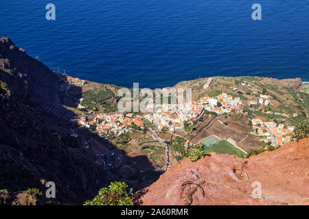 View from Mirador de Abrante to Agulo, La Gomera, Canary Islands, Spain Stock Photo