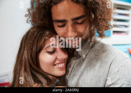 Portrait of affectionate young couple Stock Photo