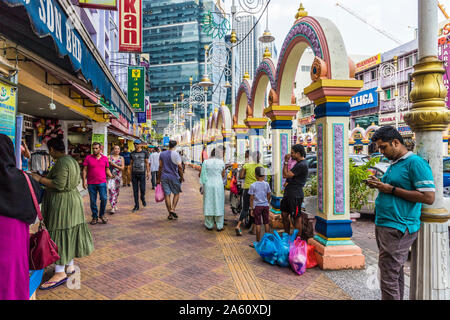 Colourful street scene in Little India in Kuala Lumpur, Malaysia, Southeast Asia, Asia Stock Photo