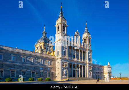 Exterior of Almudena Cathedral, Madrid, Spain, Europe Stock Photo