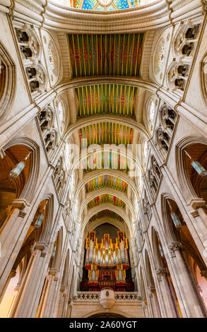 Interior of Almudena Cathedral, Madrid, Spain, Europe Stock Photo