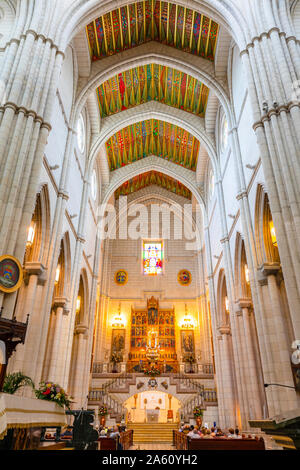 Interior of Almudena Cathedral, Madrid, Spain, Europe Stock Photo