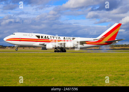 Stuttgart/Germany September 22, 2019: Kalitta Boeing 747 at Stuttgart Airport. Stock Photo