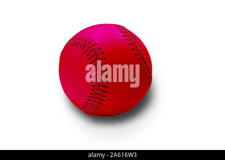 Red Baseball ball isolated on white backround Stock Photo