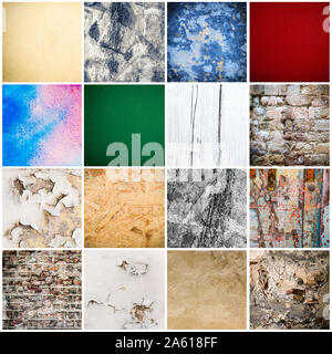 collage of different textural backgrounds Stock Photo