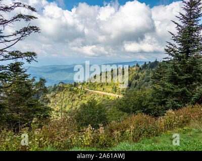 Blue Ridge Parkway in the Smoky Mountains of North Carolina in the Unted States Stock Photo