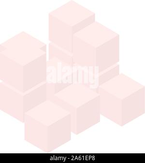 Onion cubes icon, isometric style Stock Vector