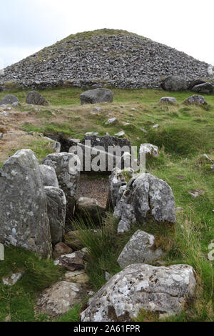 Loughcrew Cairns Neolithic passage tombs, Loughcrew, highest hilltop in County Meath, Oldcastle, Republic of Ireland Stock Photo