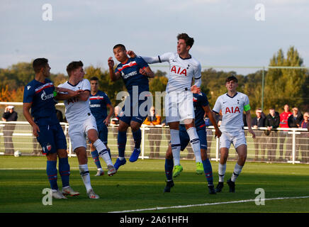 ENFIELD, ENGLAND. OCTOBER 22: Luis Binks of Tottenham Hotspur during UAFA Youth League between Tottenham Hotspur and Crvena zvezda ( Red Star Belgrade Stock Photo
