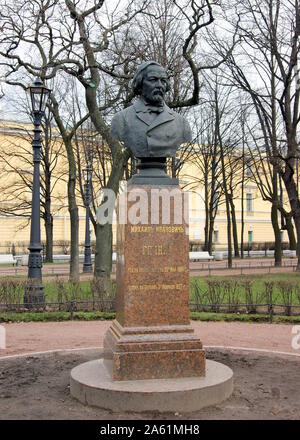 Monument to Mikhail Glinka , Russian composer of 19th century, in the Alexander Garden, St. Petersburg Stock Photo