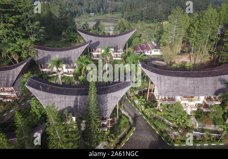 The Tongkonan House in Toraja - Sulawesi, Indonesia. Stock Photo