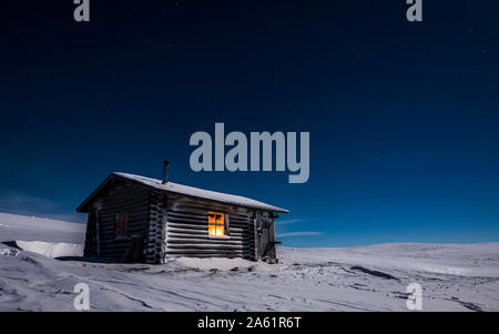 Winter night in Lapland Stock Photo
