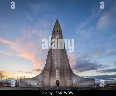 Mountain shaped church in Iceland Stock Photo