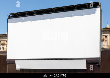 Big Projector Screen at Bologna City Square Stock Photo