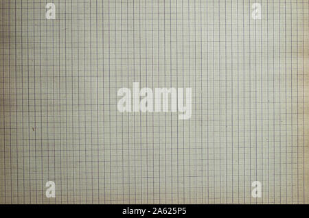 old lined sheet of notepad crumpled paper, top view Stock Photo