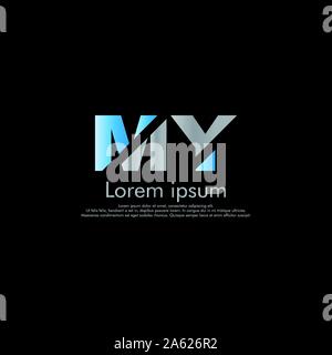M Y MY Vector initial abstract logo concept Stock Vector