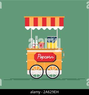 Detailed creative vector illustration on street food vending Stock Vector
