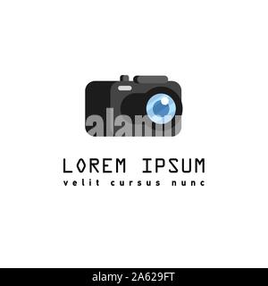 Flat style with long shadows, camera vector icon illustration. Stock Vector