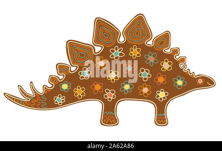 Cute Sweet Christmas Gingerbread Stegosaur Stock Photo