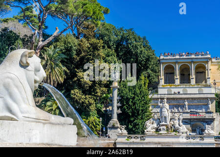 Back gardens and Roman statues of Borghese Gallery, Galleria Borghese ...