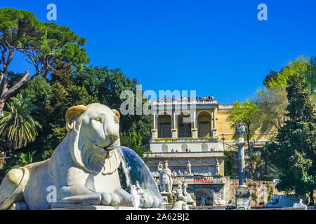 Back gardens and Roman statues of Borghese Gallery, Galleria Borghese ...