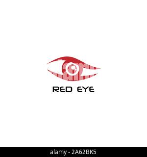 Red Eye Logo Design Template, Creative Vision Logotype concept. Colorful Eye Logo vision. Eye Care Logo Concept Stock Vector