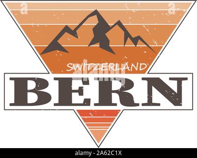 Bern City of Switzerland. Editable logo vector design. Stock Vector