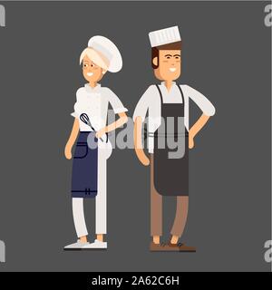 Cool vector flat design culinary and cuisine professionals. Stock Vector