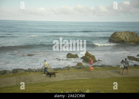 Coastal walkway in south-west France, pasakdek Stock Photo