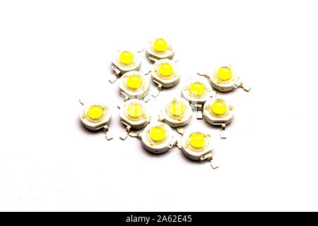 Pile of multicolored 1W LEDs - light-emitting diode Stock Photo