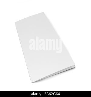 Bi-fold brochure. 3d illustration isolated on white background