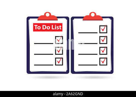The concept of to do list isolated on white Stock Photo