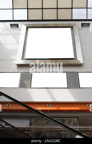 Rectangular White Mockup Poster City Advertisement Isolated in the mall Stock Photo