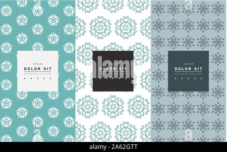 Vector set of packaging design templates, linear patterns Stock Vector