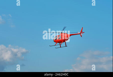 small commercial helicopter at the airport Stock Photo