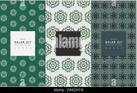 Vector set of packaging design templates, linear patterns Stock Vector