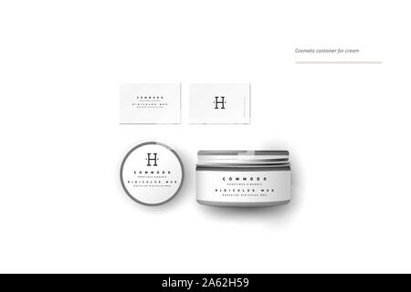 Realistic blank cosmetic container for cream Stock Vector
