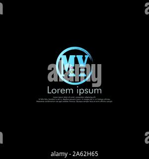 M Y MY Vector initial abstract logo concept Stock Vector