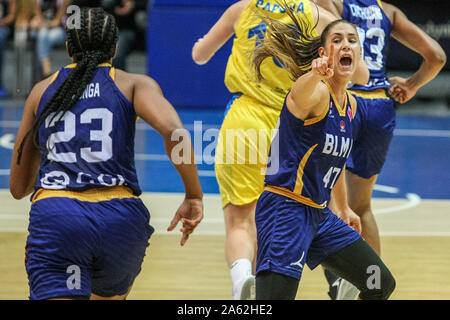 Gdynia, Poland. , . Romane Bernies (47) of BLMA is seen in action during Euroleague woman basketball game between Arka Gdynia (Poland) and Basket Lattes Montpellier Association (France) in Gdynia, Poland on 23 October 2019 Credit: Vadim Pacajev/Alamy Live News Stock Photo