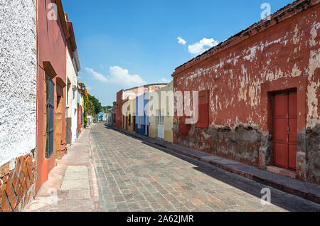 Old town street in the historic center of Querétaro, Mexico Stock Photo